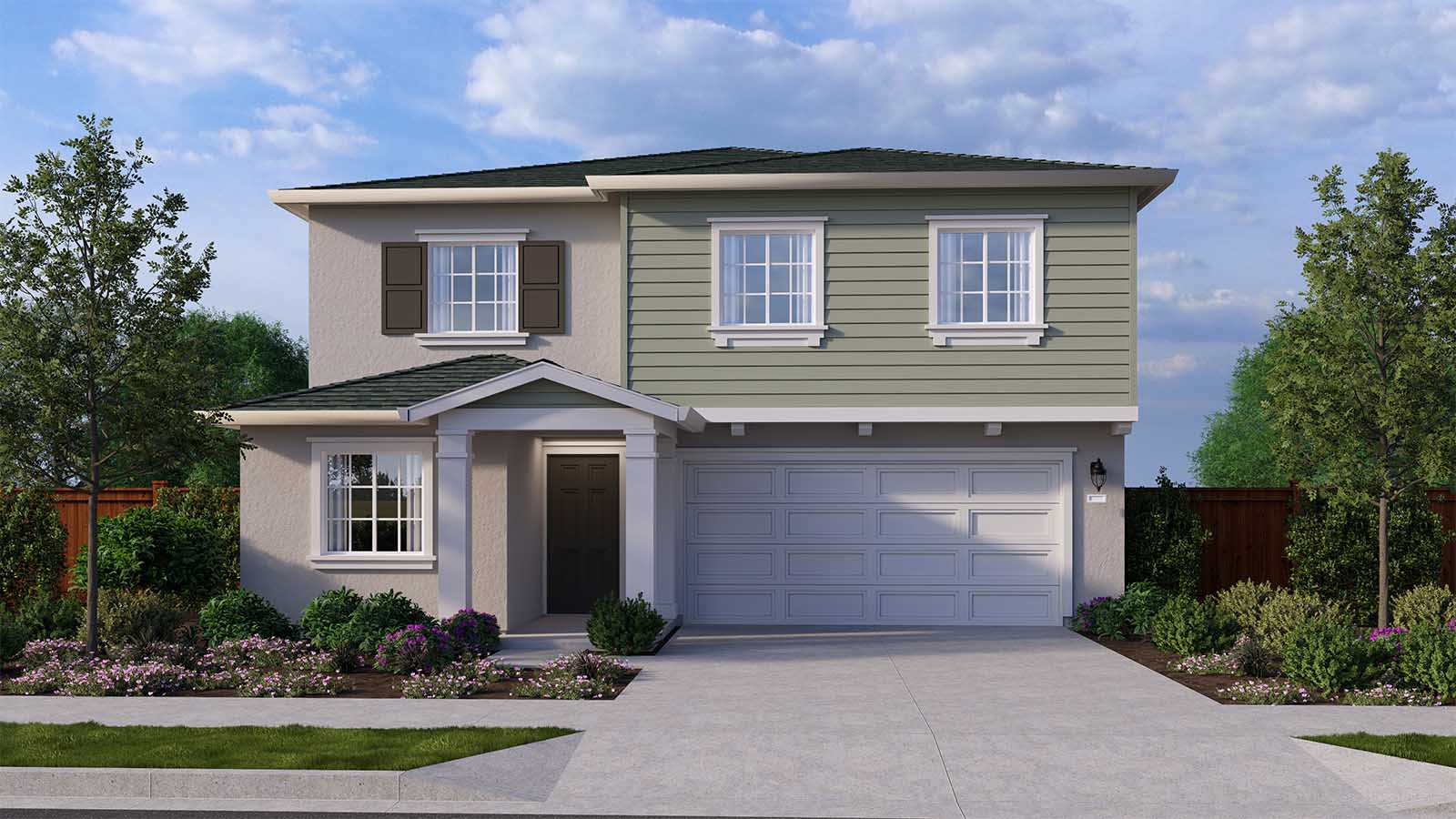 Harvest Hills II Montara Plan Traditional Elevation Exterior Rendering