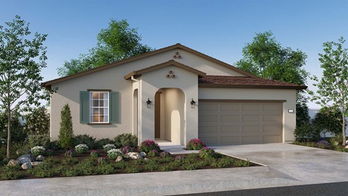 Fairview Corners Redwood Plan Spanish Elevation C Exterior Rendering