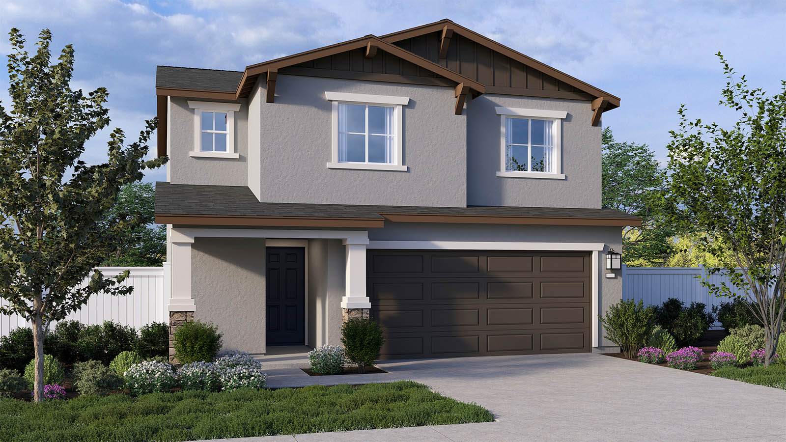 Harvest Hills Palisade Plan Craftsman Exterior Rendering