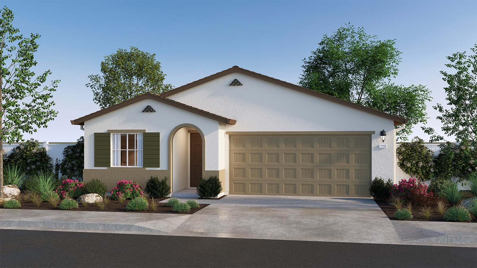 Trestle Maverick Plan Spanish Elevation Exterior Rendering