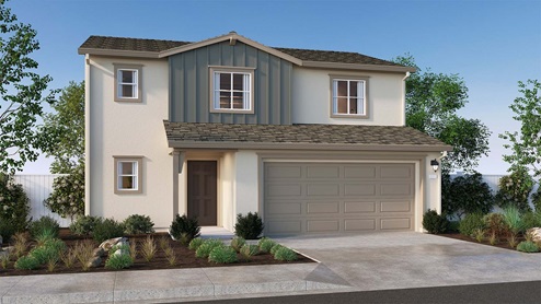 Trestle Stinson Plan Farmhouse Elevation Exterior Rendering