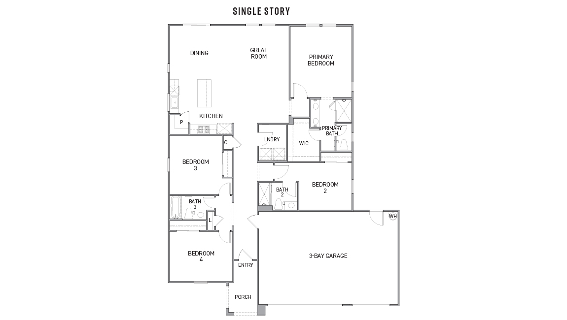 Redwood Floorplan 3 Car