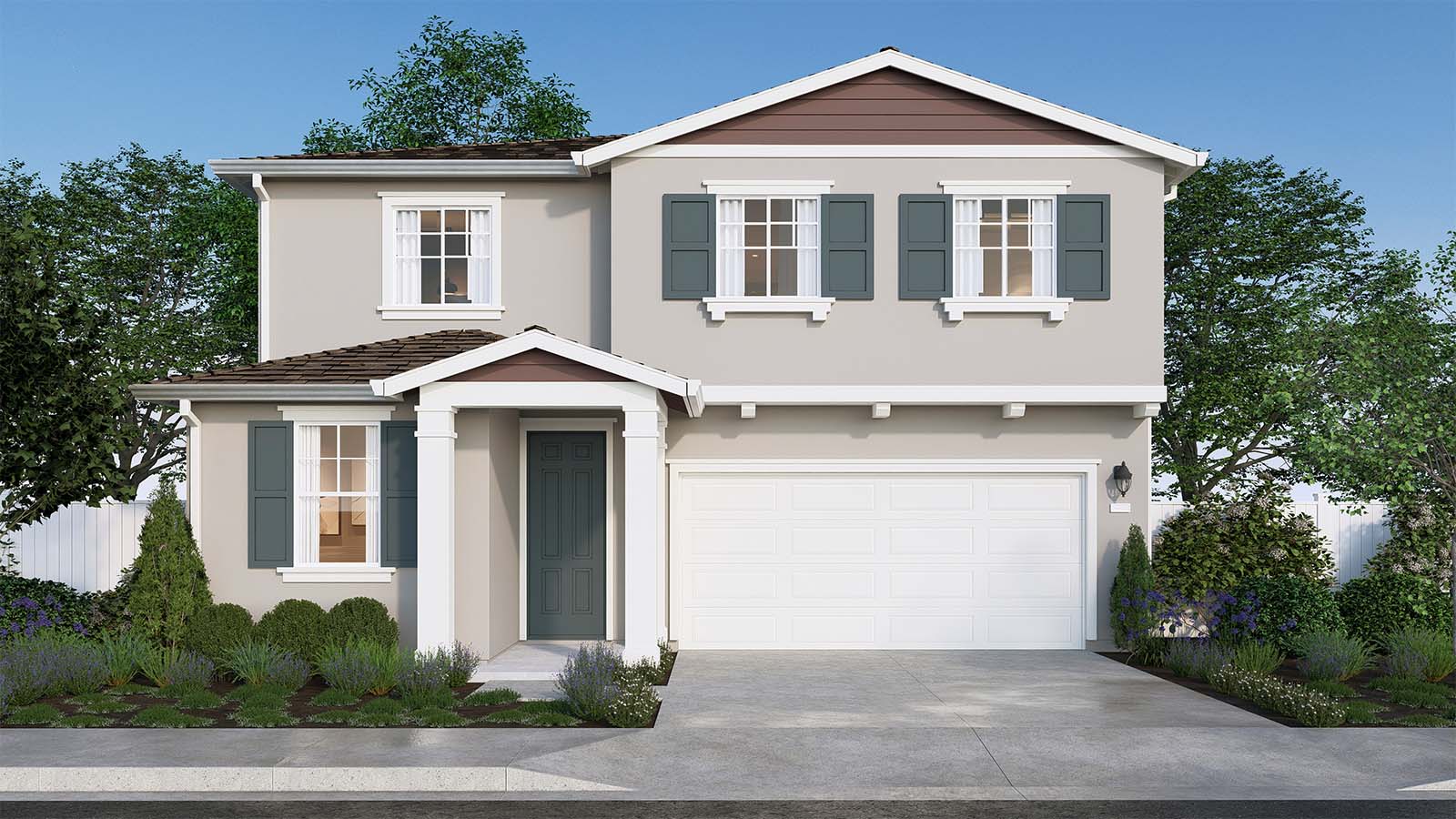 Clover at Santana Ranch Montara Plan Traditional Elevation Exterior Rendering