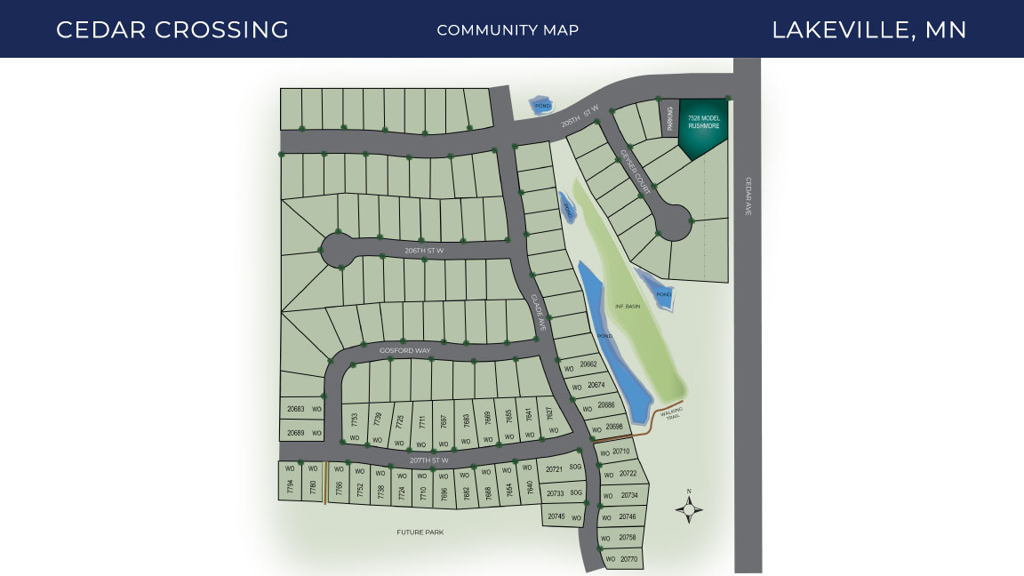 Granite Lake Plat Map New Homes In Cedar Crossing | Lakeville, Mn | Express Homes By D.r. Horton