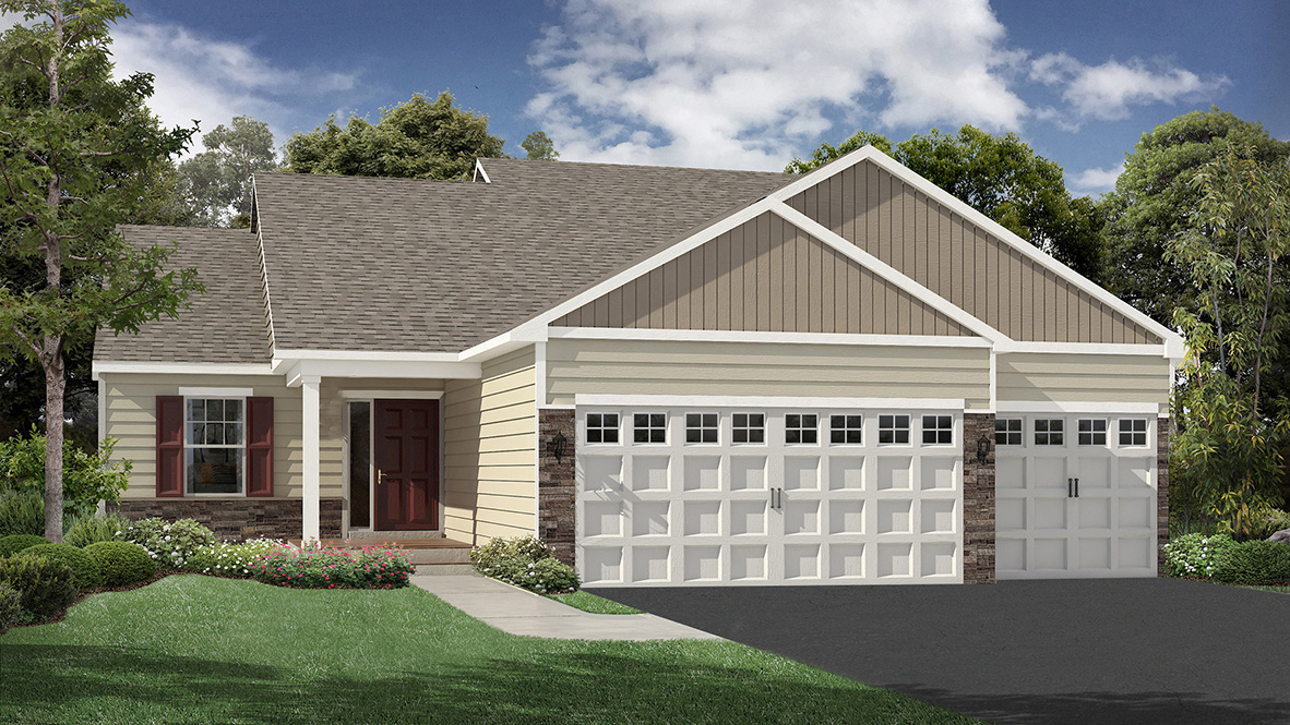 Rendering of the front of the house.