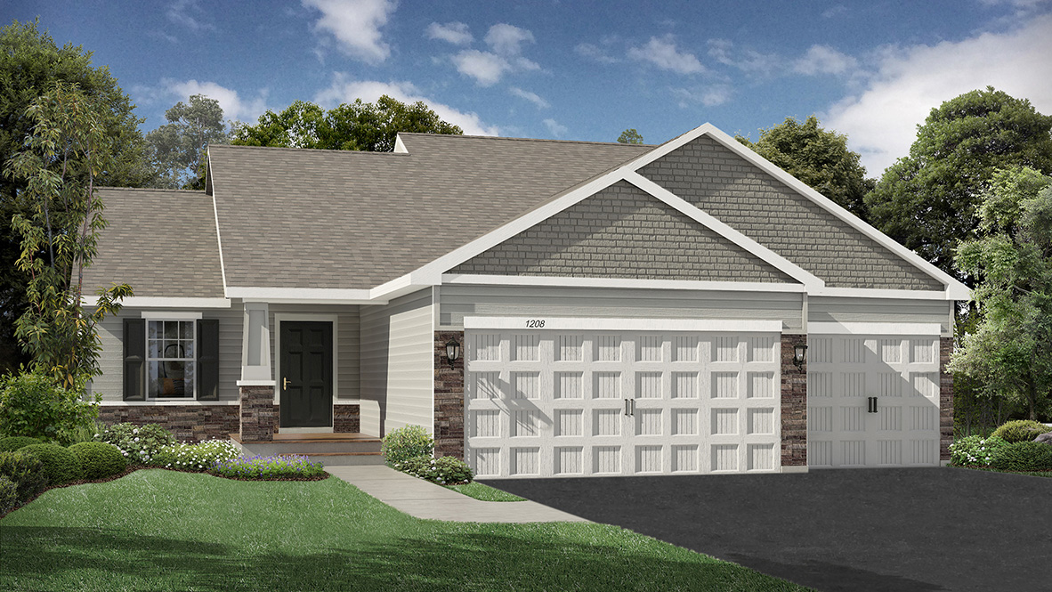Rendering of the front of the house.