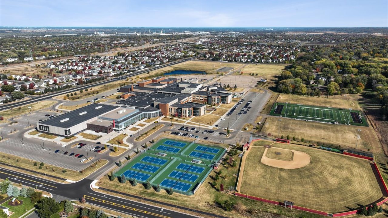 Aerial images of Shakopee, MN, High School near Amberglen By D.R. Horton