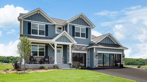 The Whitney exterior offered at Caramore Crossing in Rosemount, MN.