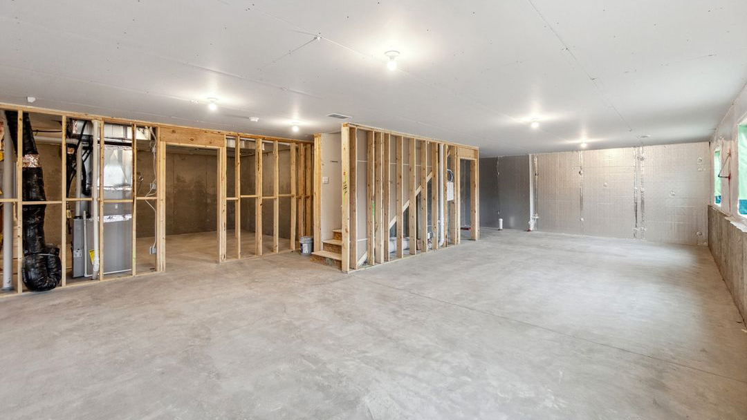 Unfinished lower level.