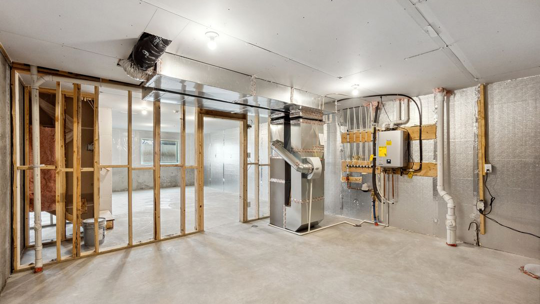 Unfinished lower level.