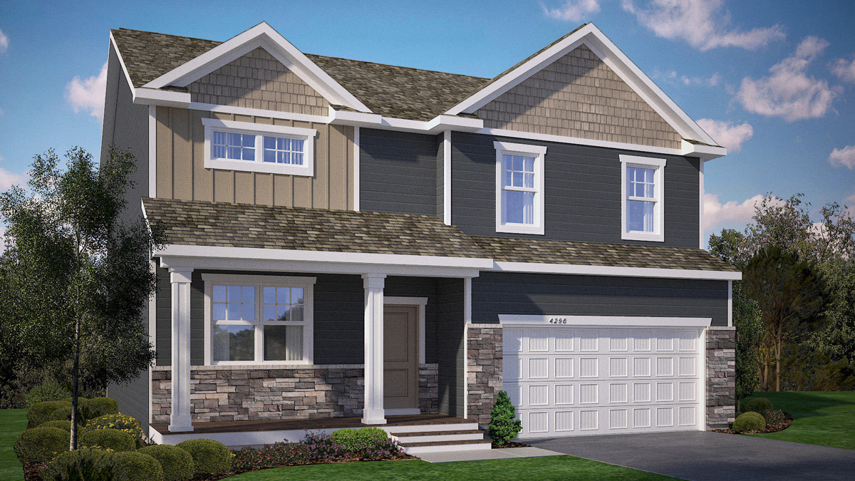 Rendering of Henry Northern Craftsman elevation.