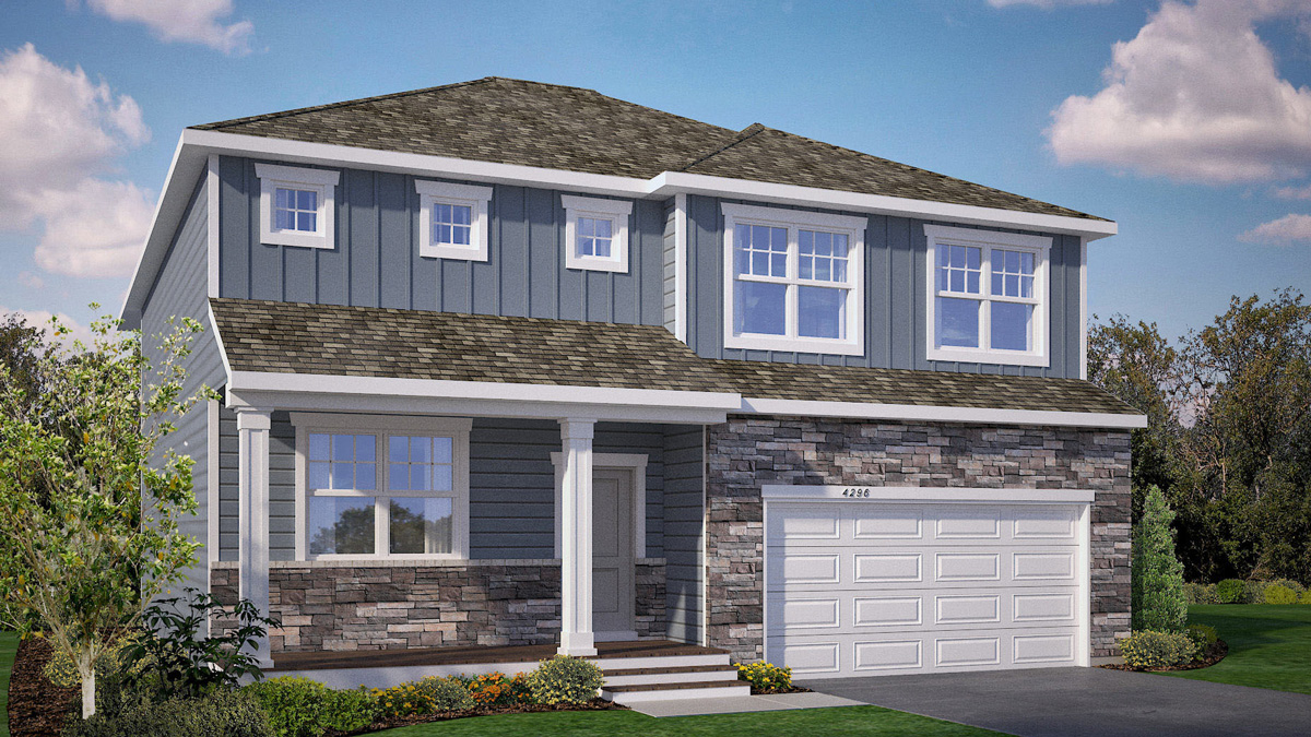 Rendering of Henry Prairie elevation.