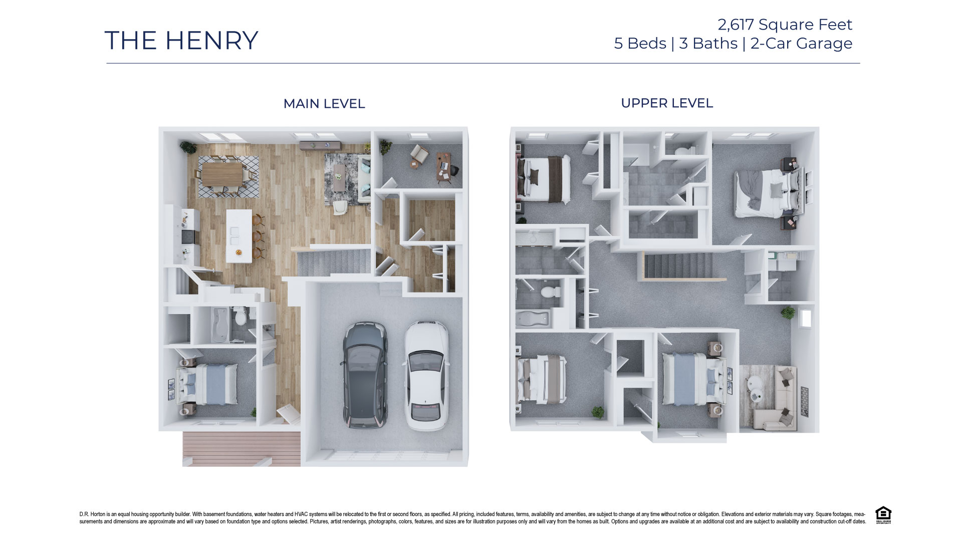 3-dimensional view of the Henry floor plan.