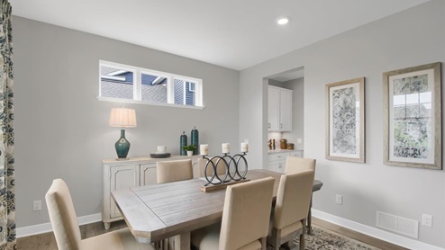 formal dining room with butlers pantry in the whitney floor plan.