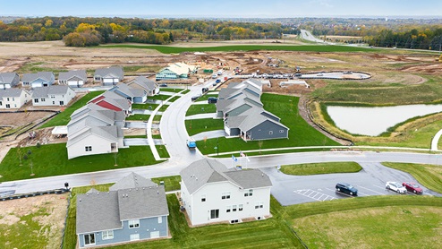 Aerial view of homes in Copper Hills by D.R. Horton neighborhood.