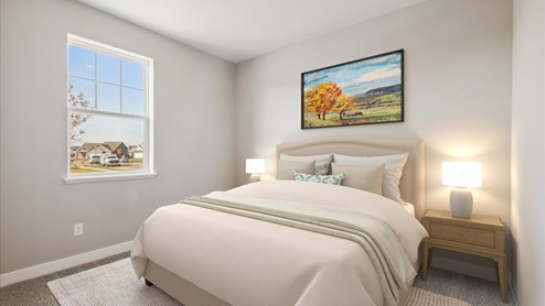 Secondary bedroom with standard closet.