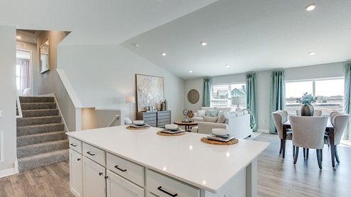 View of the main level from the kitchen.