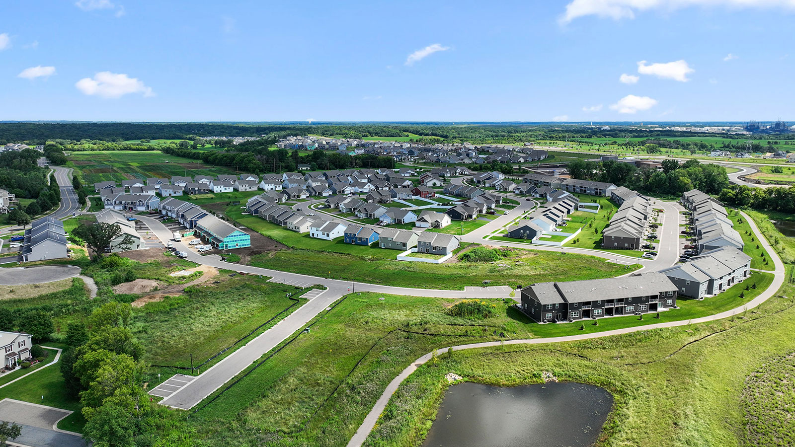 Aerial view of homesites in Ardan Place by D.R. Horton