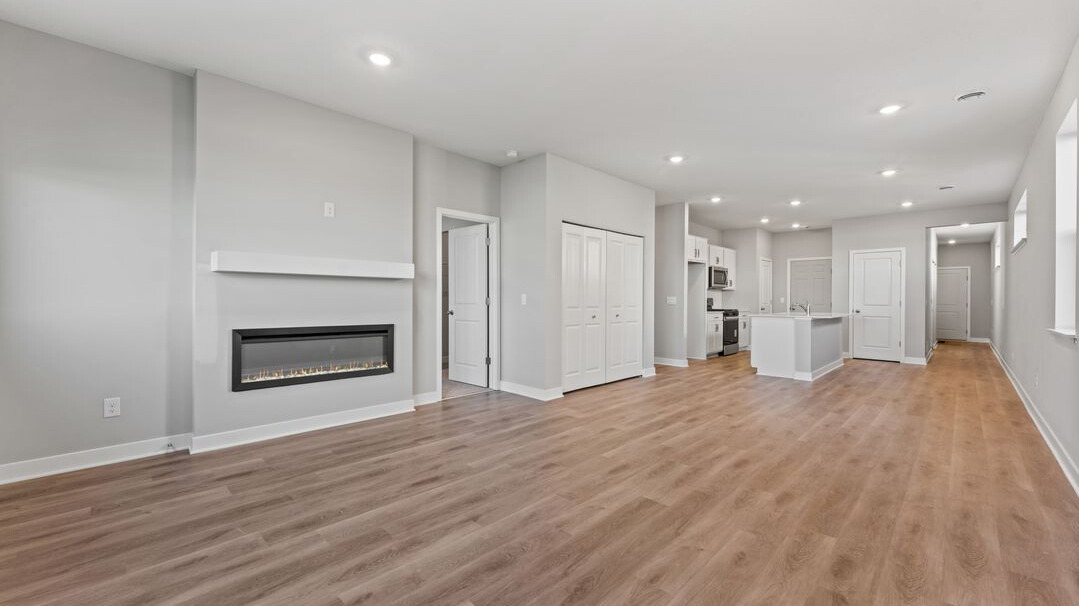 Living room looking to kitchen