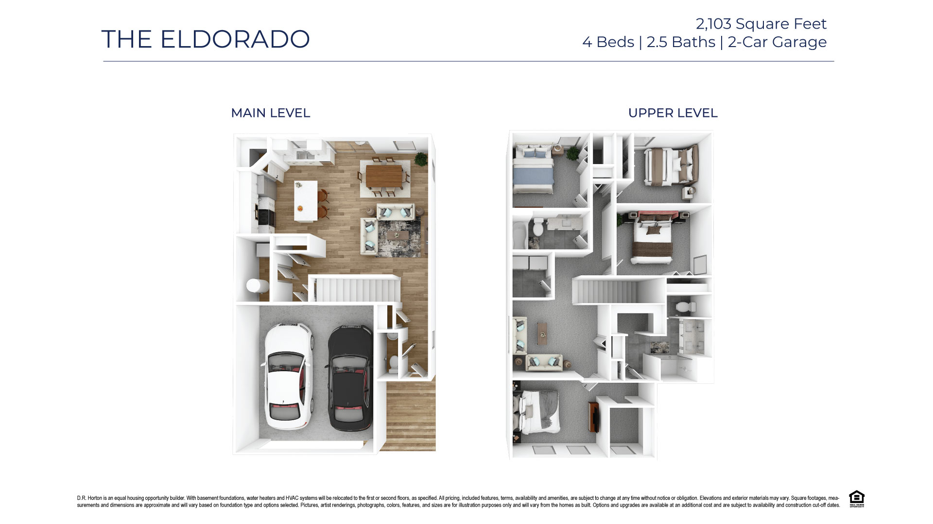 3-dimensional view of Eldorado floor plan.