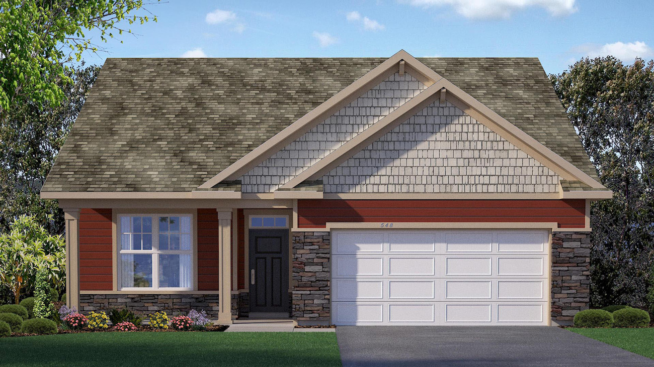 Rendering of Harmony Prairie elevation.