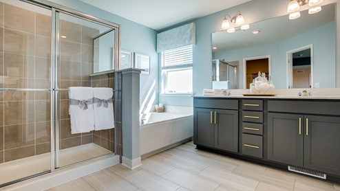 the jordan plan bedroom suite bath.