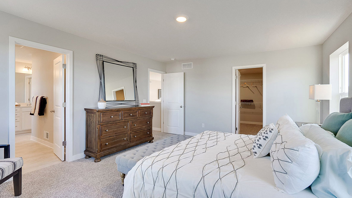 The Bedroom suite features a private bath and walk in closet.
