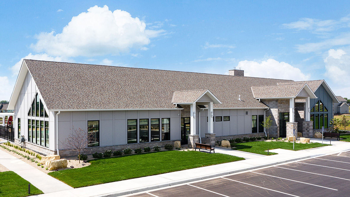 Exterior of the clubhouse