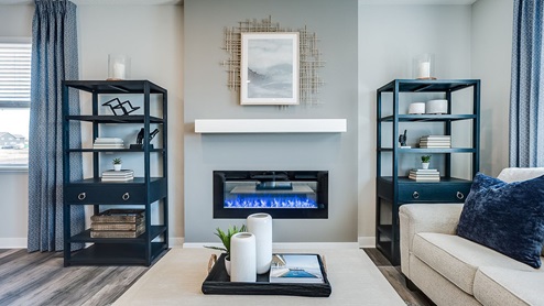 Optional electric fireplaces in the new homes.
