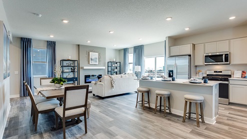 Main level areas are open and have optional hard flooring throughout.