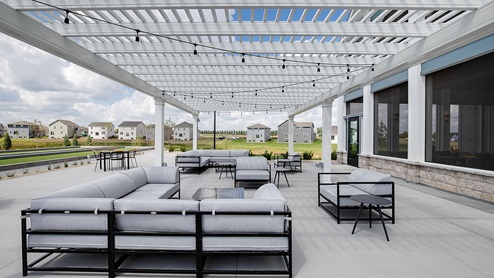 outdoor patio at the clubhouse.