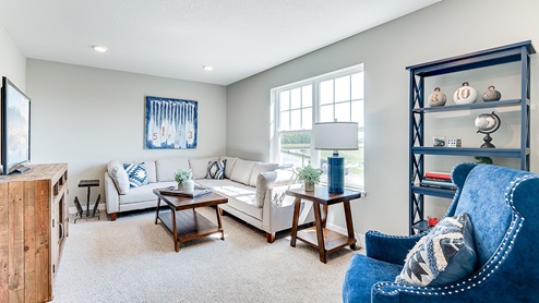 Upper level loft space in the Grant floor plan.