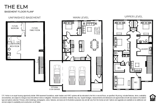New Home Basement Floor Plan in Waconia, Minnesota at Fields of Waconia by D.R. Horton.