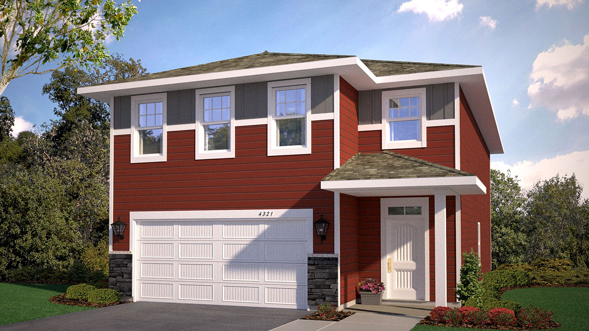 Rendering of Elm Heartland Cottage elevation.