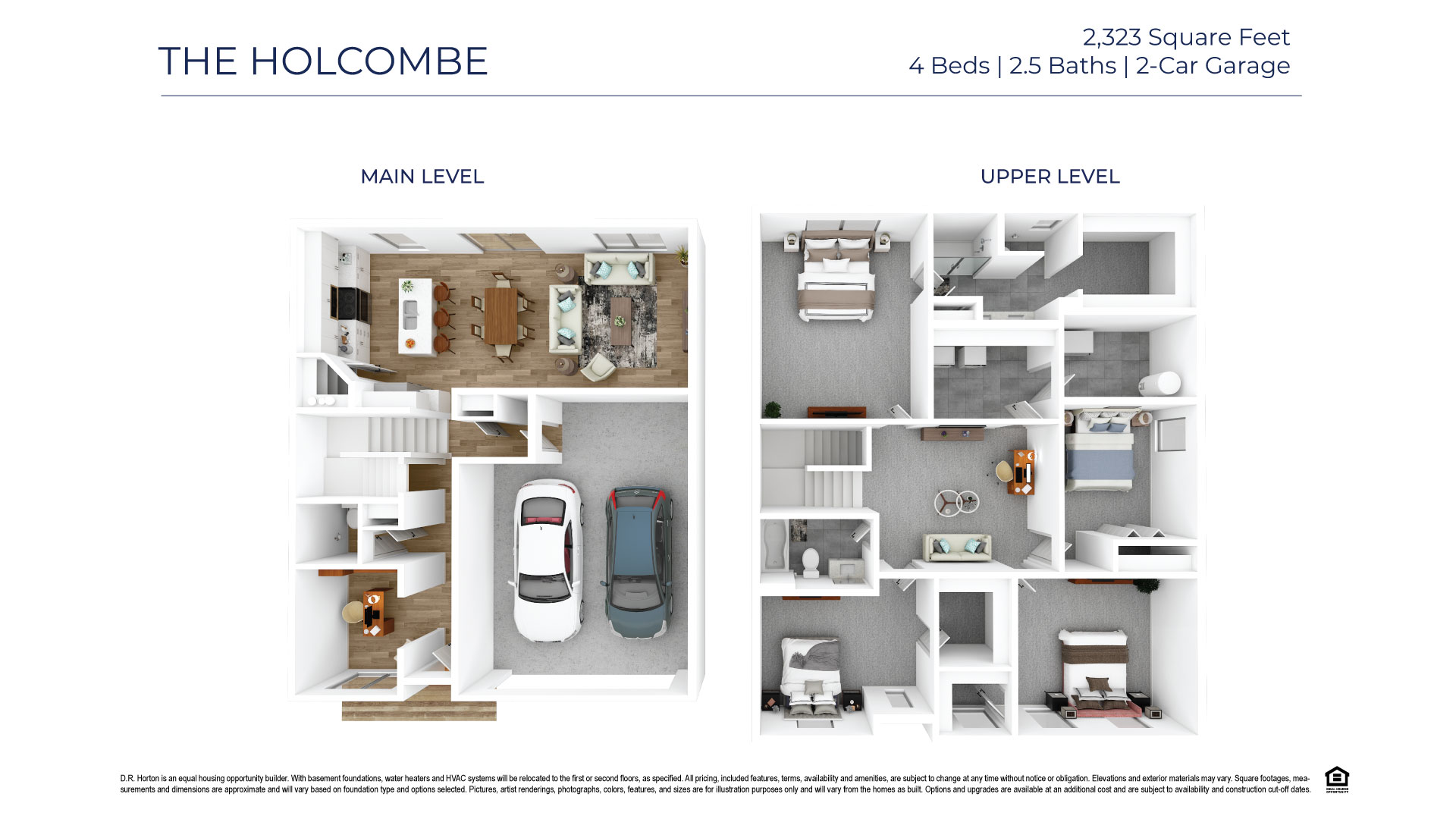 3-dimensional view of Holcombe floorplan