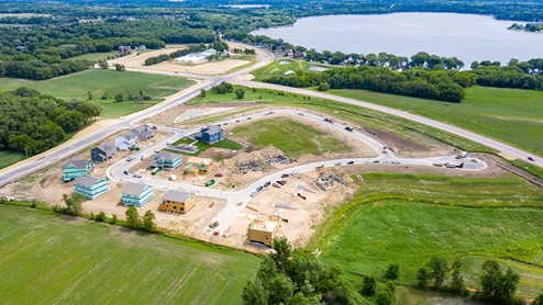 Aerial view of the community and surrounding area.