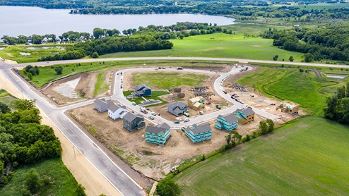 Large home sites in the community.
