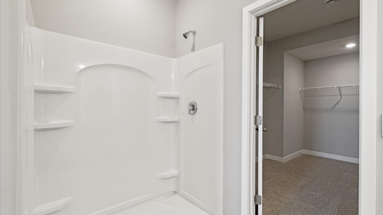 View of shower in bedroom suite's private bathroom.