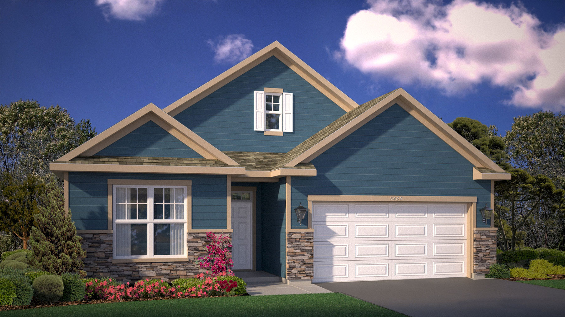 Rendering of Clayton American Classic elevation.