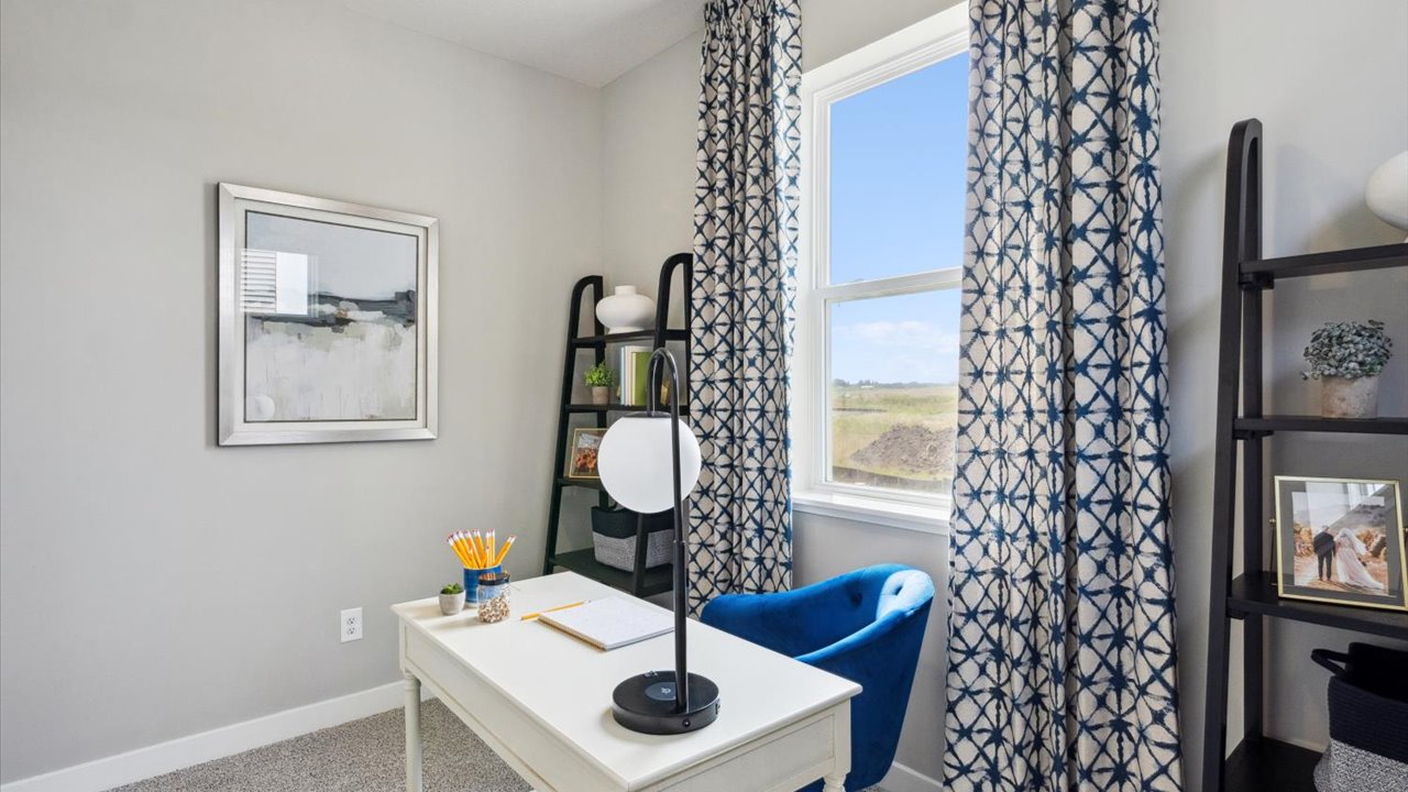 Pocket study room with desk and chair.