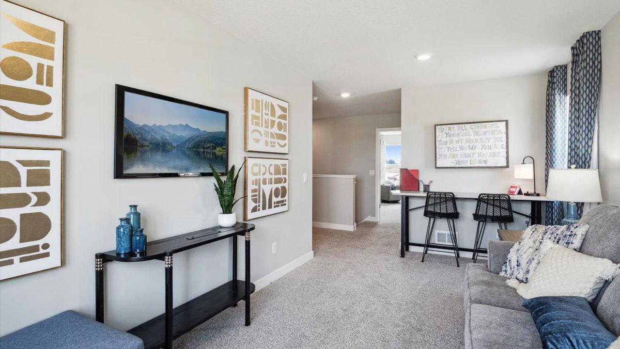 Upper level loft area with living space.