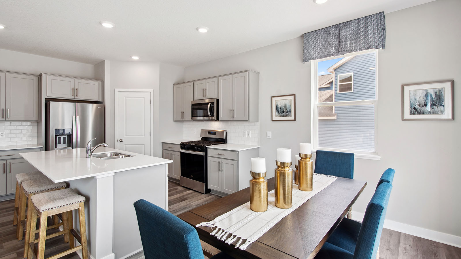 View of kitchen and dinette.