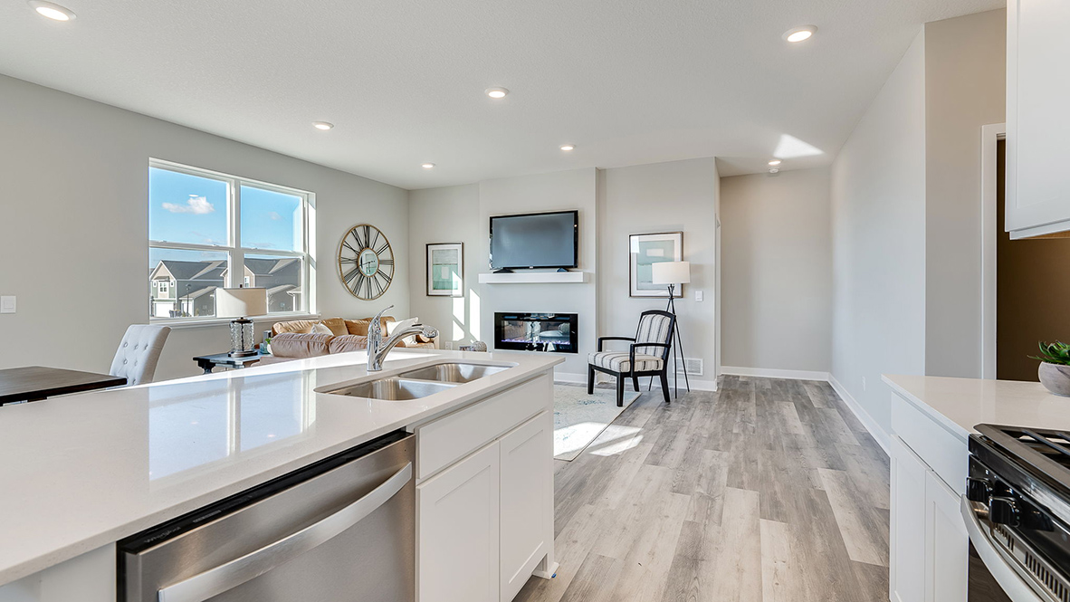 Side view of kitchen countertops and