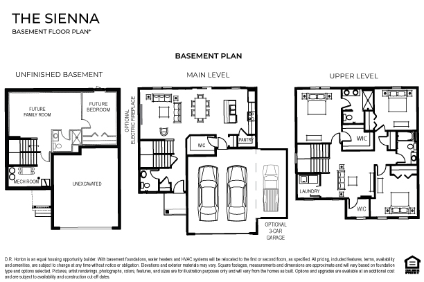 Sienna plan with a basement