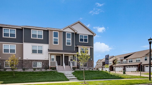 Exterior elevation of 3 story townhomes.