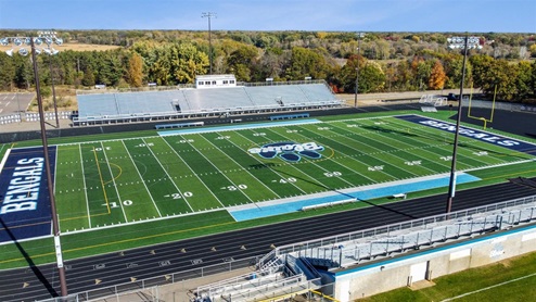 High school football field.