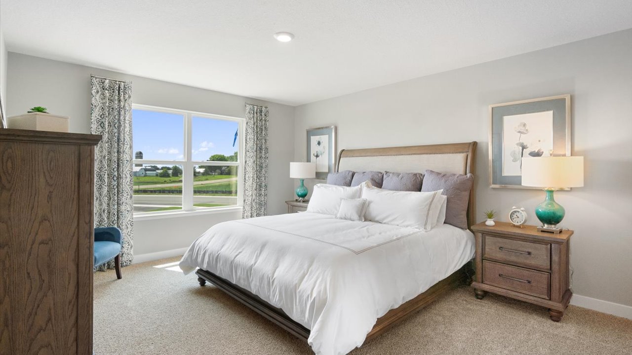 Bedroom suite with private bath and walk in closet.