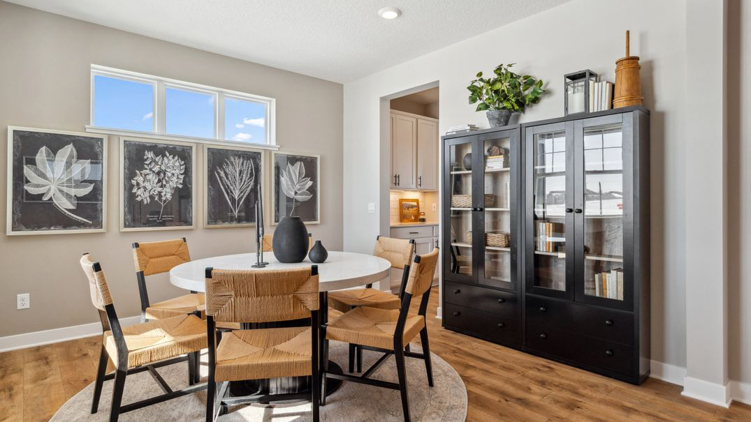 Formal dining room next to the entrance of the home