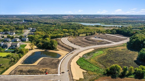 Aerial view of the home sites in Chaska, Minnesota.