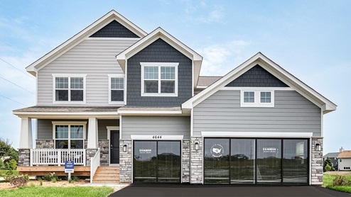Northern craftsman style exterior on the Jordan floor plan model home in Chaska, Minnesota.